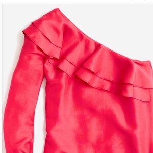 One-Shoulder Ruffle Top in coral